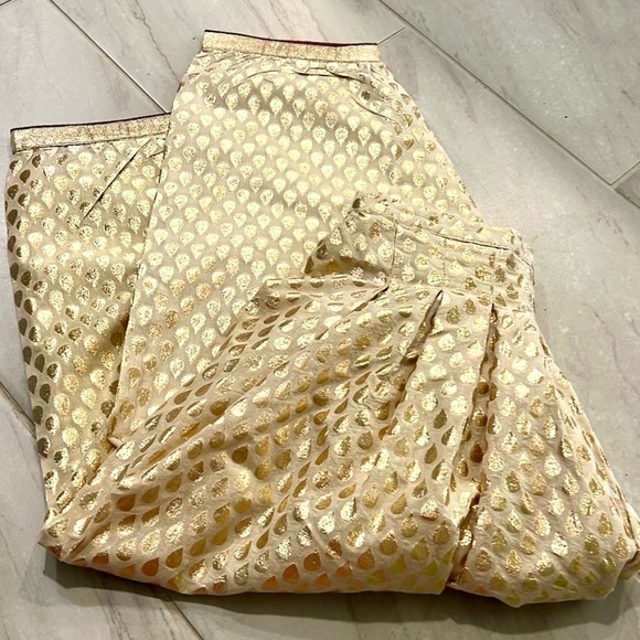 Indian Satin Silk Ladies Plus Size Alibaba Harem Pants Baggy Gold,Lined,size S - Picture 12 of 12